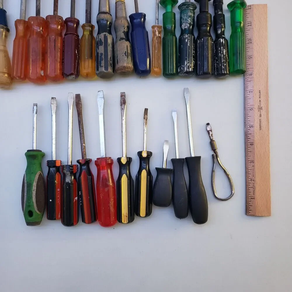 Vintage Lot of Flathead Screwdrivers Quick Edge Snap On TM 4E Craftsman Socket - Picture 13 of 16